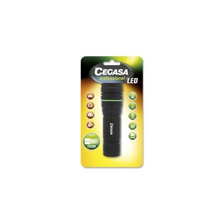 Lanterna LED profissional Cegasa 400lm - Mede 12 x 4cm - Fabricada em alumínio - Funciona com 4 pilhas AAA (não incluídas)