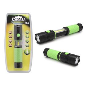 Lanterna LED profissional extensível Cegasa com luz frontal de 350 lúmens e luz lateral de 120 lúmens - Resistente à água IP44 -