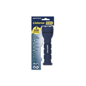 Lanterna Jupiter 3 LED 50lm Luz Branca - Corpo emborrachado - Classificação IP44 - Funciona com 2 pilhas AA (não incluídas) - Az