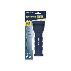 Lanterna Jupiter 7 LED 100lm Luz Branca - Corpo emborrachado - Classificação IP44 - Funciona com 2 pilhas D R20 (não incluídas) 