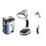 Luminária de mesa Jupiter COB-LED 40lm - Também pode ser usada como lanterna - Funciona com 3 pilhas AA - Prata/Preta