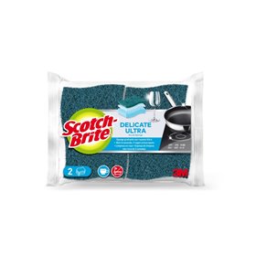 Conjunto de 2 esponjas de aço Scotch-Brite para cozinha - Antirriscos - Verde Escuro