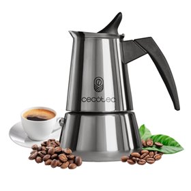 Cafeteira italiana Cecotec Piccolina 200 para 2 xícaras - Aço inoxidável - Compatível com fogões de indução e a gás - Fácil limp