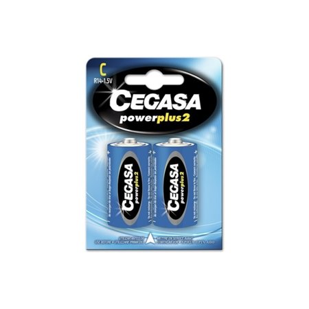 Cegasa Power Plus 2 Pacote com 2 Pilhas R14 C - Pilhas de solução salina para aparelhos de baixo consumo