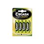 Pacote com 4 pilhas alcalinas Cegasa Super LR6 AA - Alto desempenho - Confiabilidade - Tecnologia avançada