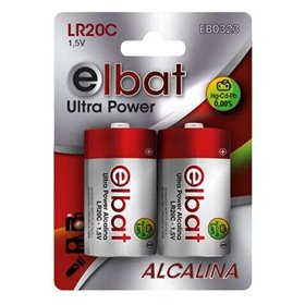 Pacote com 2 pilhas alcalinas Elbat LR20C