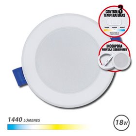 Luminária de embutir circular Elbat 18W - 1440lm - Seletor de 3 temperaturas + Montagem na parede - Branca