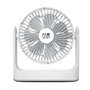 Ventilador de mesa portátil Muvip 5,5 W, 18 cm de diâmetro - 3 velocidades - Ângulo ajustável até 360º - Autonomia da bateria de