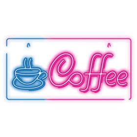 Luz LED Neon em Forma de Letras Coffee