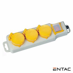 Extensão Elétrica 3X Schuko c/ Interruptor 1.5M IP44 Entac