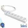 Tomada Elétrica c/ 5 Saídas Interruptor 1.5M Branco Solera