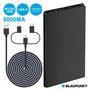 Powerbank 8000Ma c/ 3 Fichas e Cabo Preto Blaupunkt