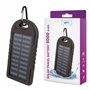 Powerbank 5000Mah Preto c/ Painel Solar e 2 USB