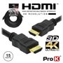 CABO HDMI DOURADO MACHO / MACHO 2.0 4K PRETO 15M PROK